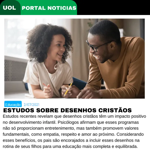 Notícia sobre estudos com desenhos cristãos