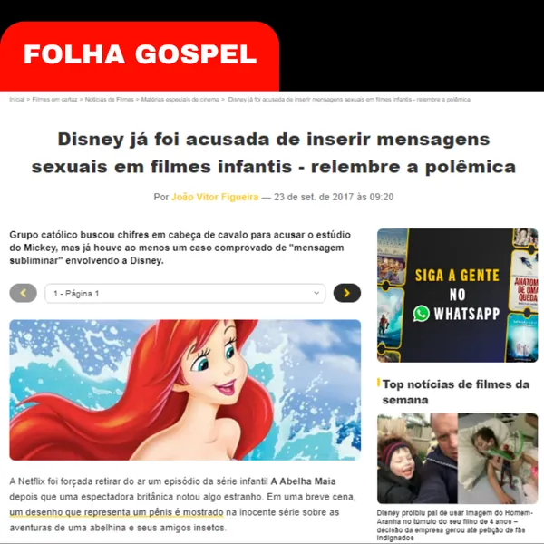 Notícia sobre polêmica com desenhos tradicionais